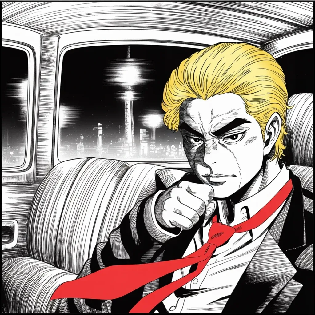 Manga panel 4 of 5, Week 409 “Chinatown”: Dusk after the deposition. Seven hours of questions across a table from the state, and this time he answered them. There is no more dire threat, he writes, than the weaponization of justice.