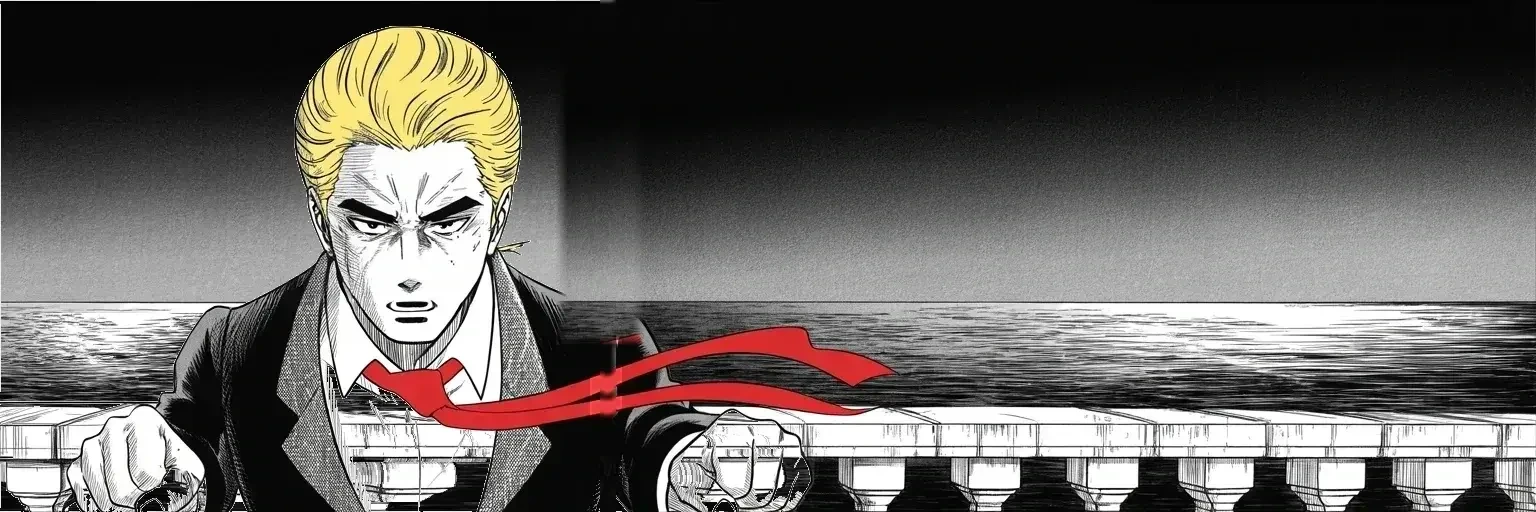 Manga panel 5 of 5, Week 409 “Chinatown”: Sunday dusk on the palace terrace: they cheat on an election, he roars at the sea, and they want to indict Republicans over a campaign violation. In Washington, a different prosecutor keeps asking about boxes.