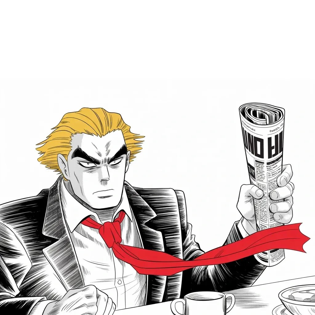 Manga panel 2 of 5, Week 421 “Powder”: A small bag of white powder is found in the West Wing, and he wants to know whose it is.