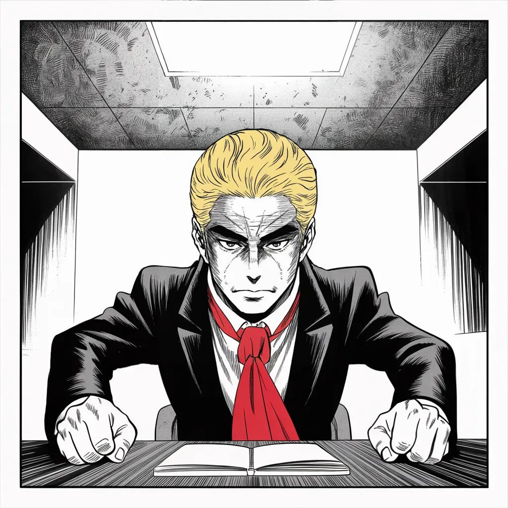 Manga panel 2 of 5, Week 423 “The Letter”: The answer is a roar: witch hunt, election interference, a thing never done in the middle of a campaign.