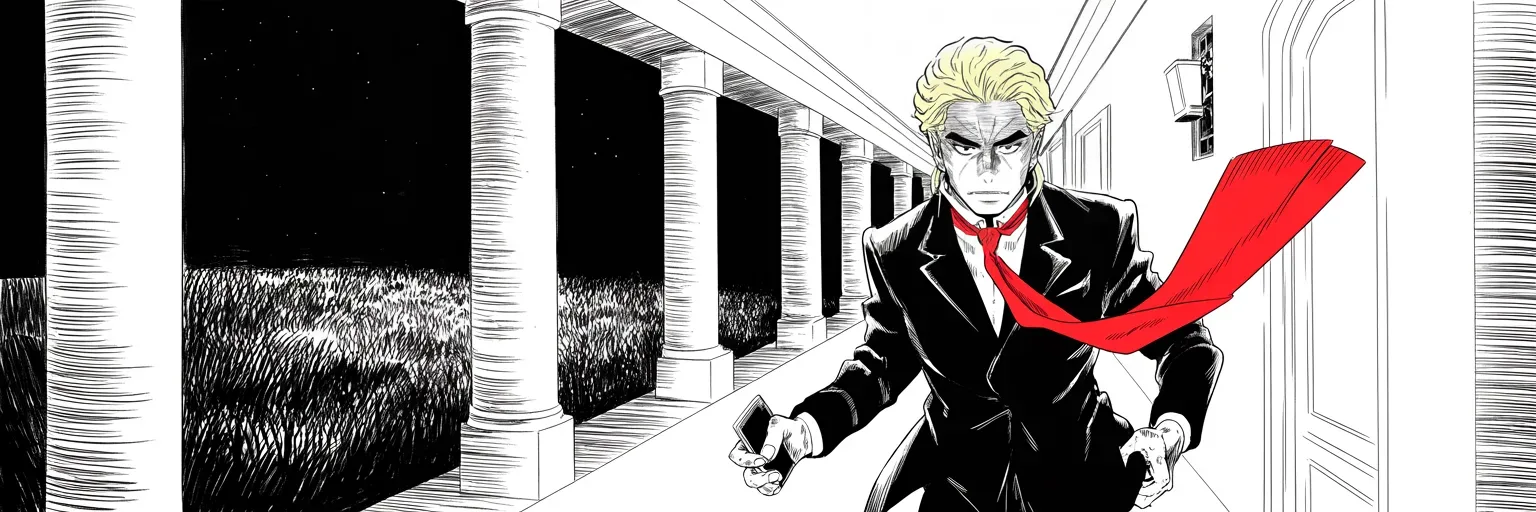 Manga panel 5 of 5, Week 427 “Nineteen”: Monday night the bond is set at two hundred thousand dollars. For the first time in four arrests, there will be a photograph.