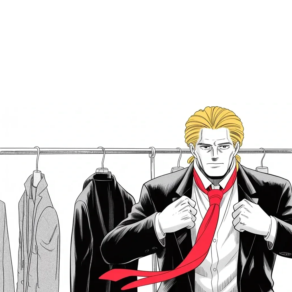 Manga panel 2 of 5, Week 428 “The Mugshot”: Thursday afternoon he counts the views — bigger than the Super Bowl, he writes — then excuses himself to get ready for his own arrest.