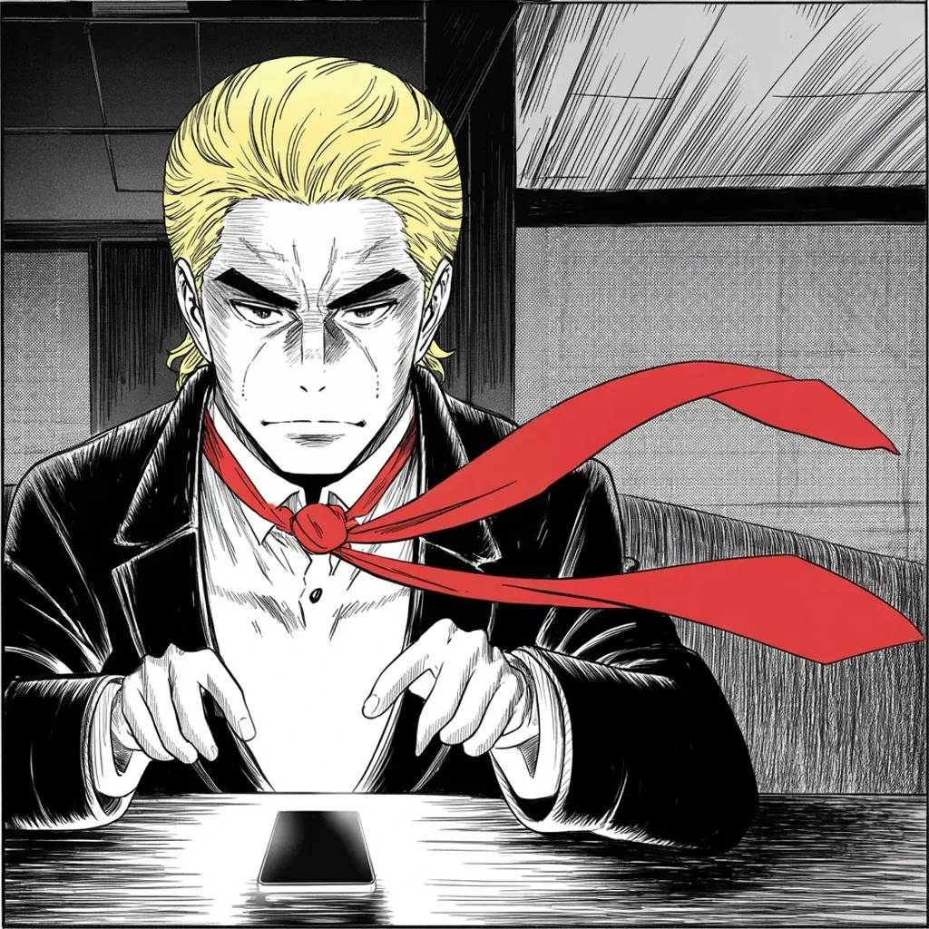 Manga panel 3 of 5, Week 429 “The Poster”: The old wound reopens with two thumbs: does anybody really believe he lost Georgia? He doesn't.
