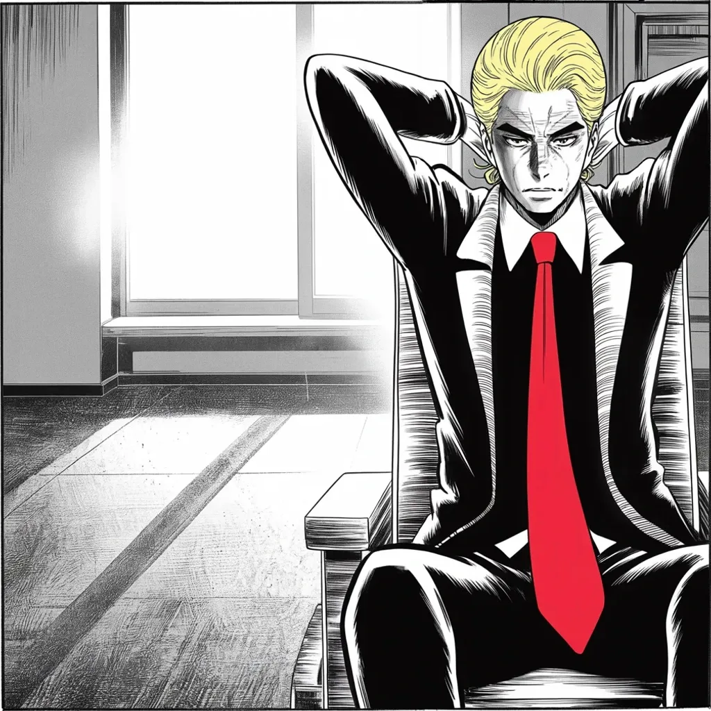 Manga panel 3 of 5, Week 431 “Pandora's Box”: An old Utah adversary announces his retirement from the Senate, and the send-off from the tower is a gloat with a congratulations stapled on.