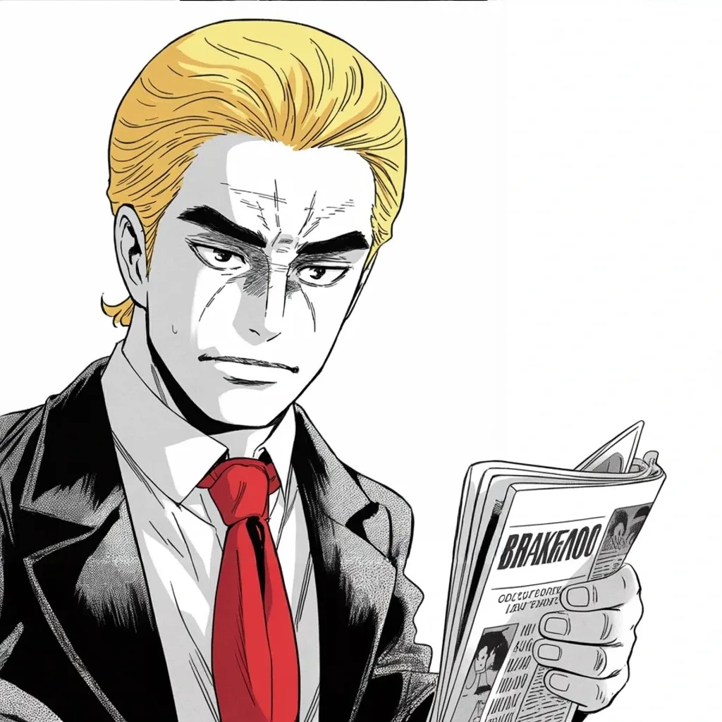 Manga panel 4 of 5, Week 431 “Pandora's Box”: The rival president's son is indicted on gun charges. One down, eleven to go, he counts — then admits the box this opens may never close.