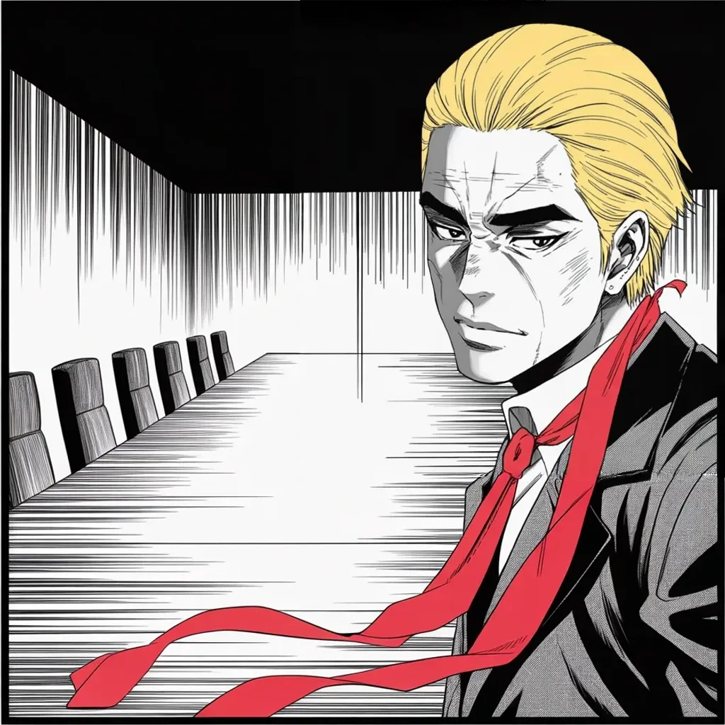 Manga panel 3 of 5, Week 436 “Not My Attorney”: In Atlanta two co-defendants kneel in one week, pleas traded for testimony. The lawyer of the Kraken winter is suddenly a stranger: never his attorney.