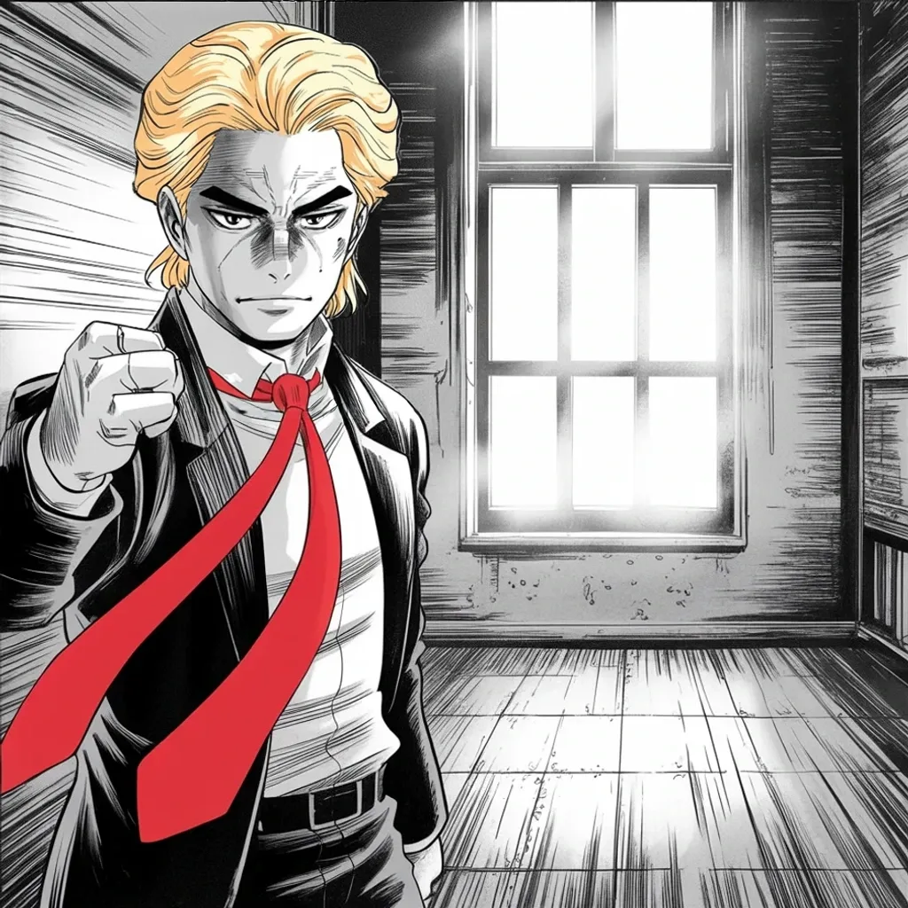 Manga panel 4 of 5, Week 445 “Colorado”: Fist punched into the winter sunlight: the Supreme Court refuses the prosecutor's shortcut, and the calendar goes back to work for him.