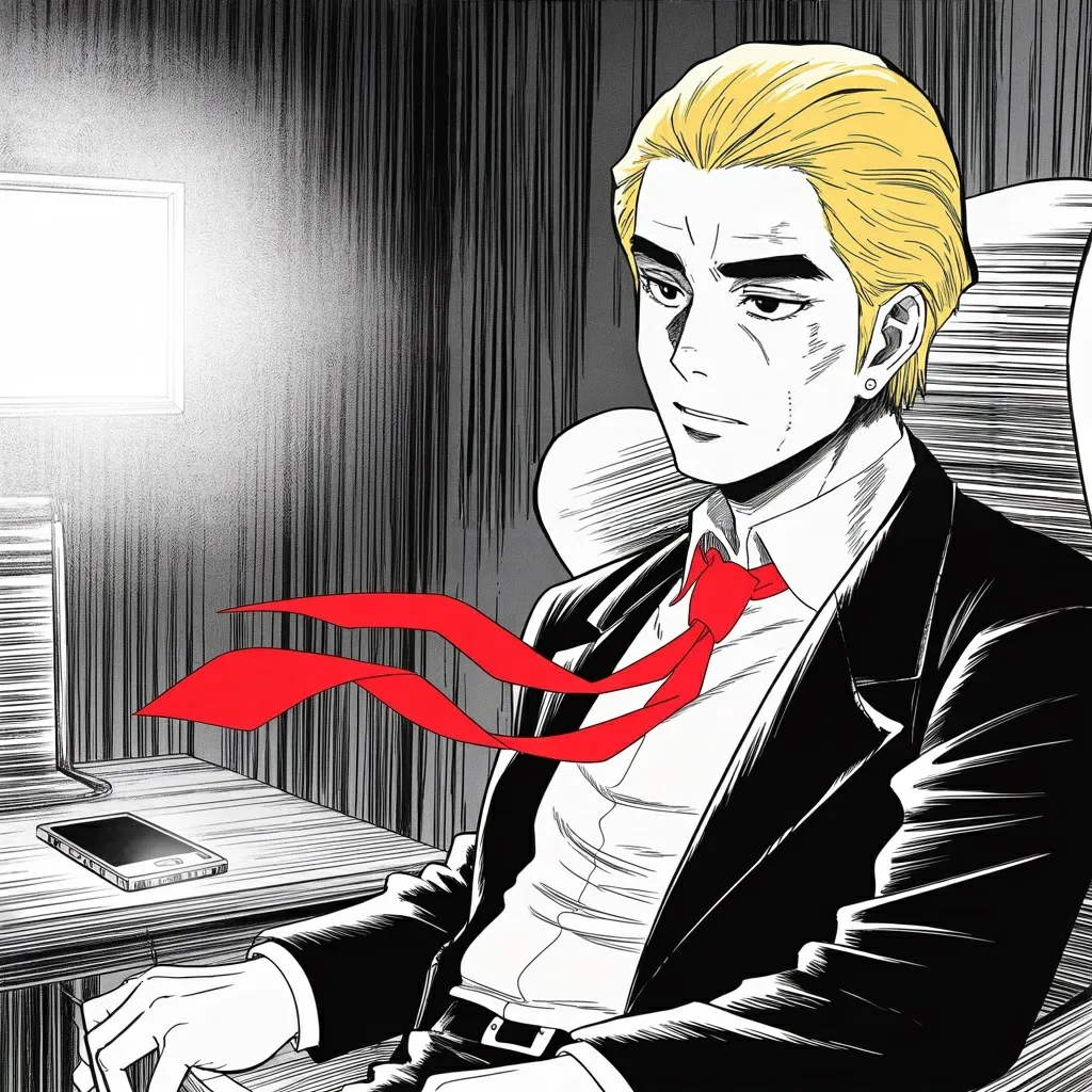 Manga panel 2 of 5, Week 476 “The Substitute”: Past midnight he studies the substitute's numbers in the dark, looking for the seam in a candidate nobody voted for.