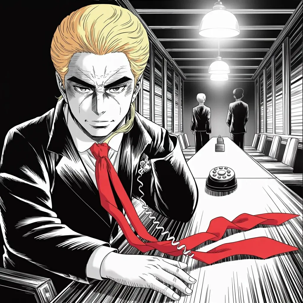 Manga panel 2 of 5, Week 494 “All Hell to Pay”: A foreign head of government calls a man who holds no office, and afterwards he reports that the southern border is being closed for him.