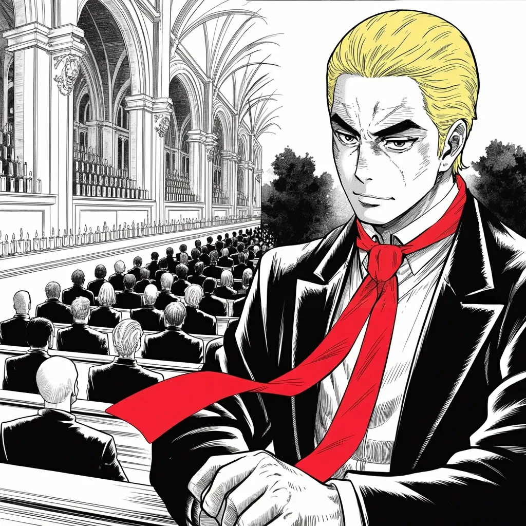 Manga panel 3 of 5, Week 495 “You're Welcome”: Saturday in Paris, under new stone in a cathedral that burned five years ago, the loudest man in the world sits quiet for ninety minutes.