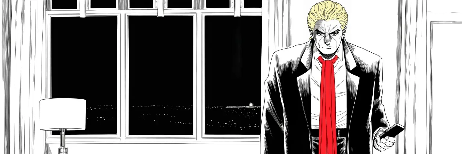 Manga panel 5 of 5, Week 496 “The Bell”: And at twenty-five past midnight, alone at a window, he names an era that has not started yet.