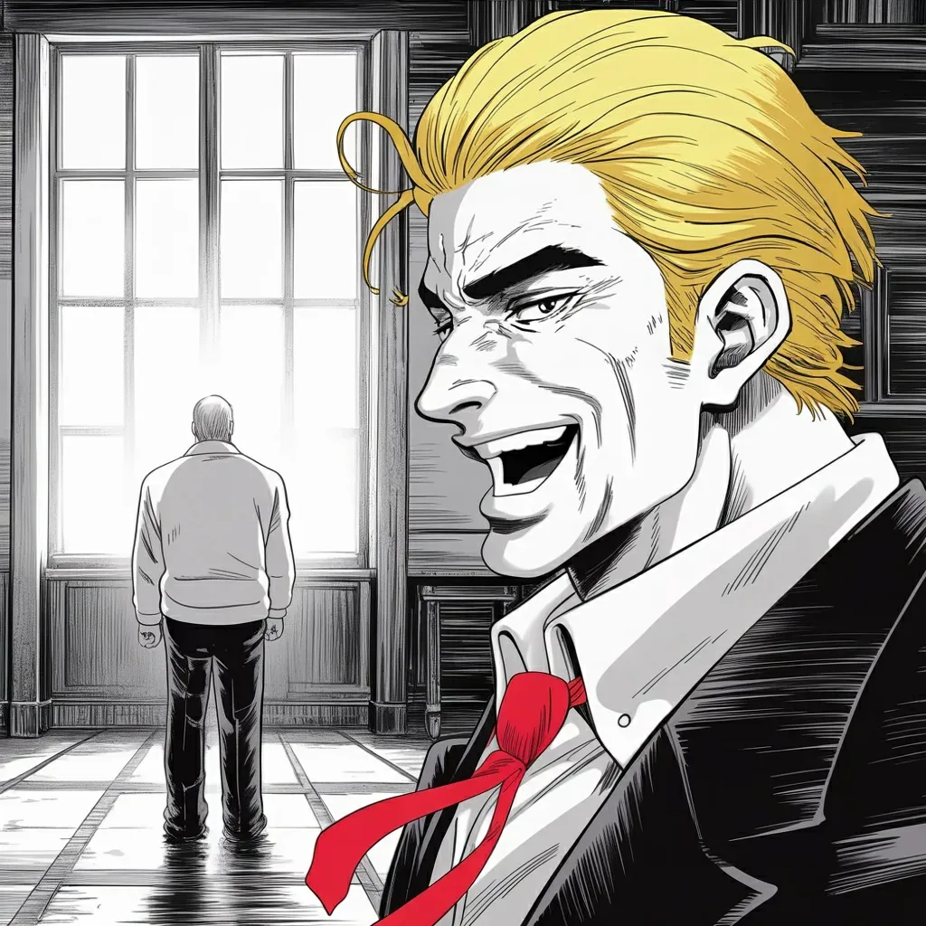 Manga panel 3 of 5, Week 498 “Merry Christmas to All”: He tells the story of standing beside the greatest hockey player alive and offering him a country that is about to be demoted to a state.