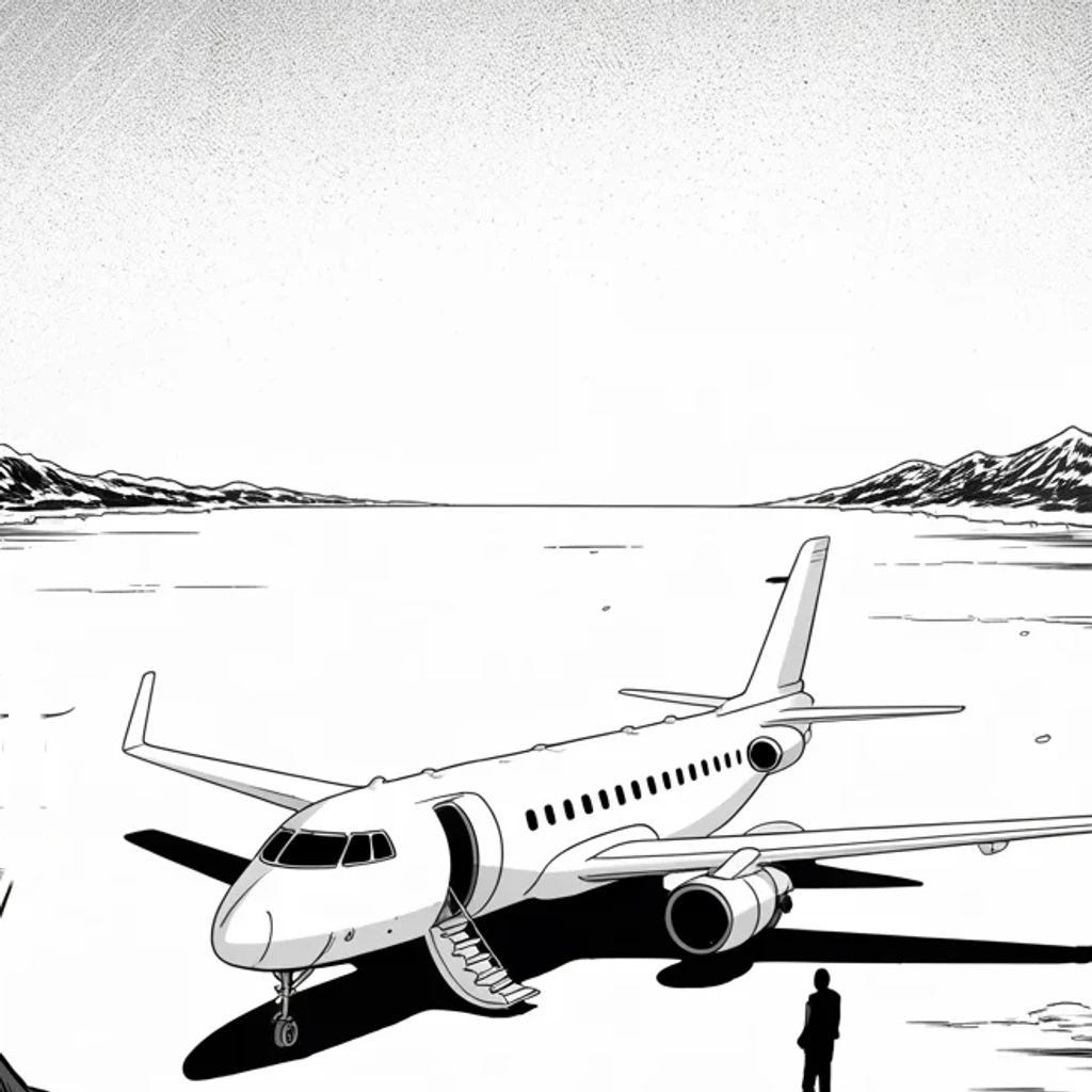 Manga panel 2 of 5, Week 500 “No Penalty”: On Tuesday his son lands on an ice runway in the far north, and the island is spoken about as a deal that must happen.
