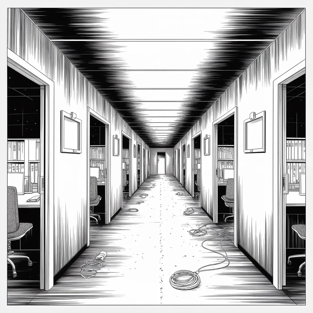 Manga panel 2 of 6, Week 502 “The First Midnight”: A thousand appointees learn by broadcast that they no longer work here. Four are named in a sentence, and the sentence ends with the two words from the television show.