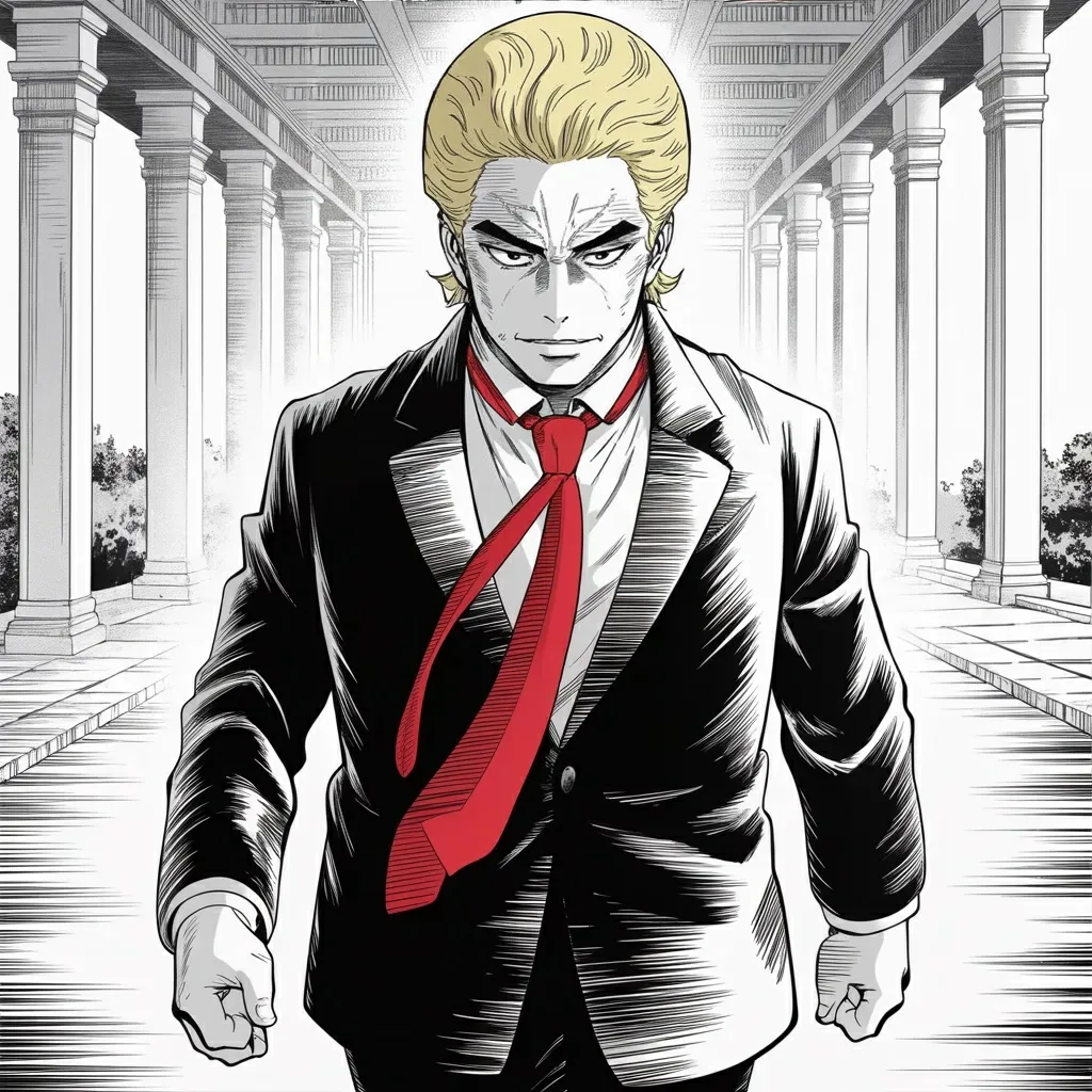 Manga panel 2 of 5, Week 504 “The Gulf”: Saturday morning, three weeks in: the country is coming back faster than anyone thought possible, and the instruction at the end is a single word.