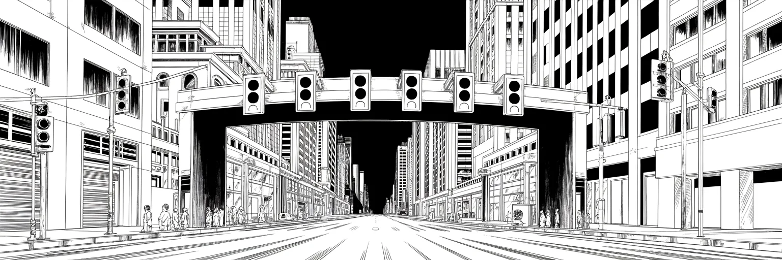 Manga panel 1 of 5, Week 506 “Long Live the King”: A city tolling scheme is killed by federal letter, and the announcement does not say cancelled. It says saved — and then it says three more words.