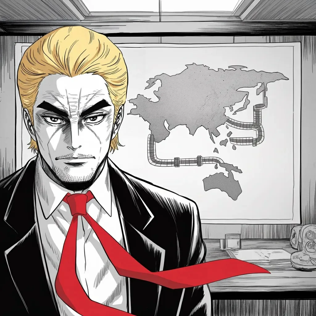 Manga panel 4 of 6, Week 507 “Under Such Fire and Pressure”: Europe is invoiced in a single sentence: it has spent more buying the oil than defending the country it says it is defending.