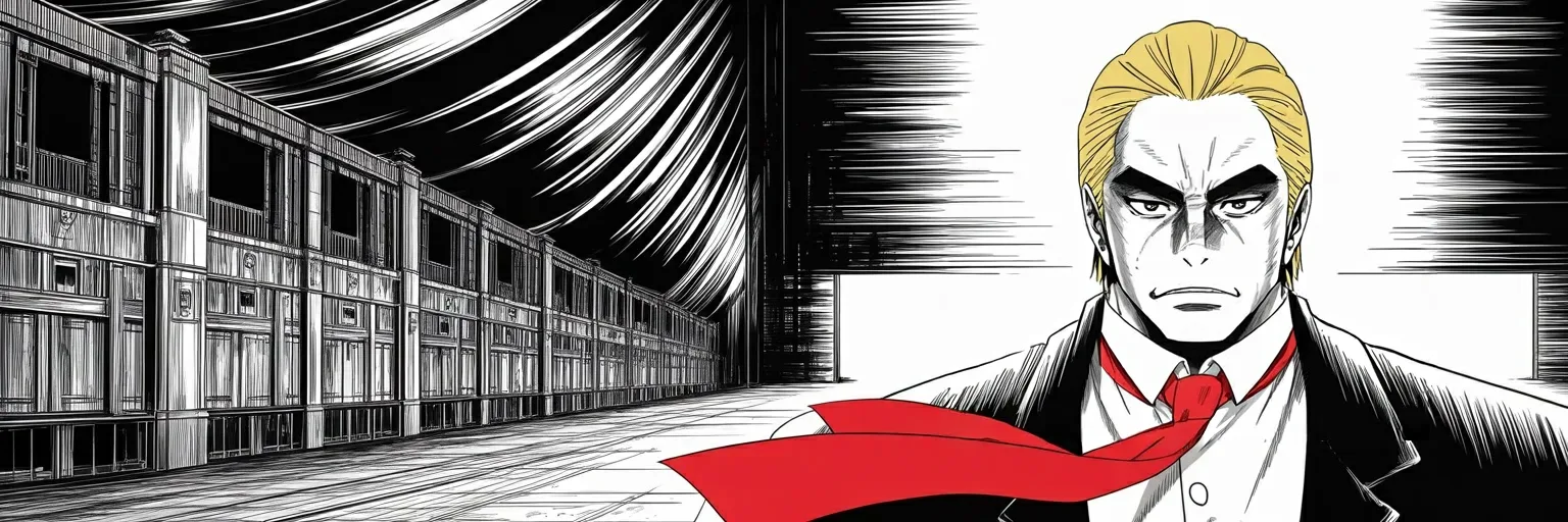Manga panel 6 of 6, Week 507 “Under Such Fire and Pressure”: Monday morning, before the longest address to Congress ever given, a promise of seven words and no detail at all.