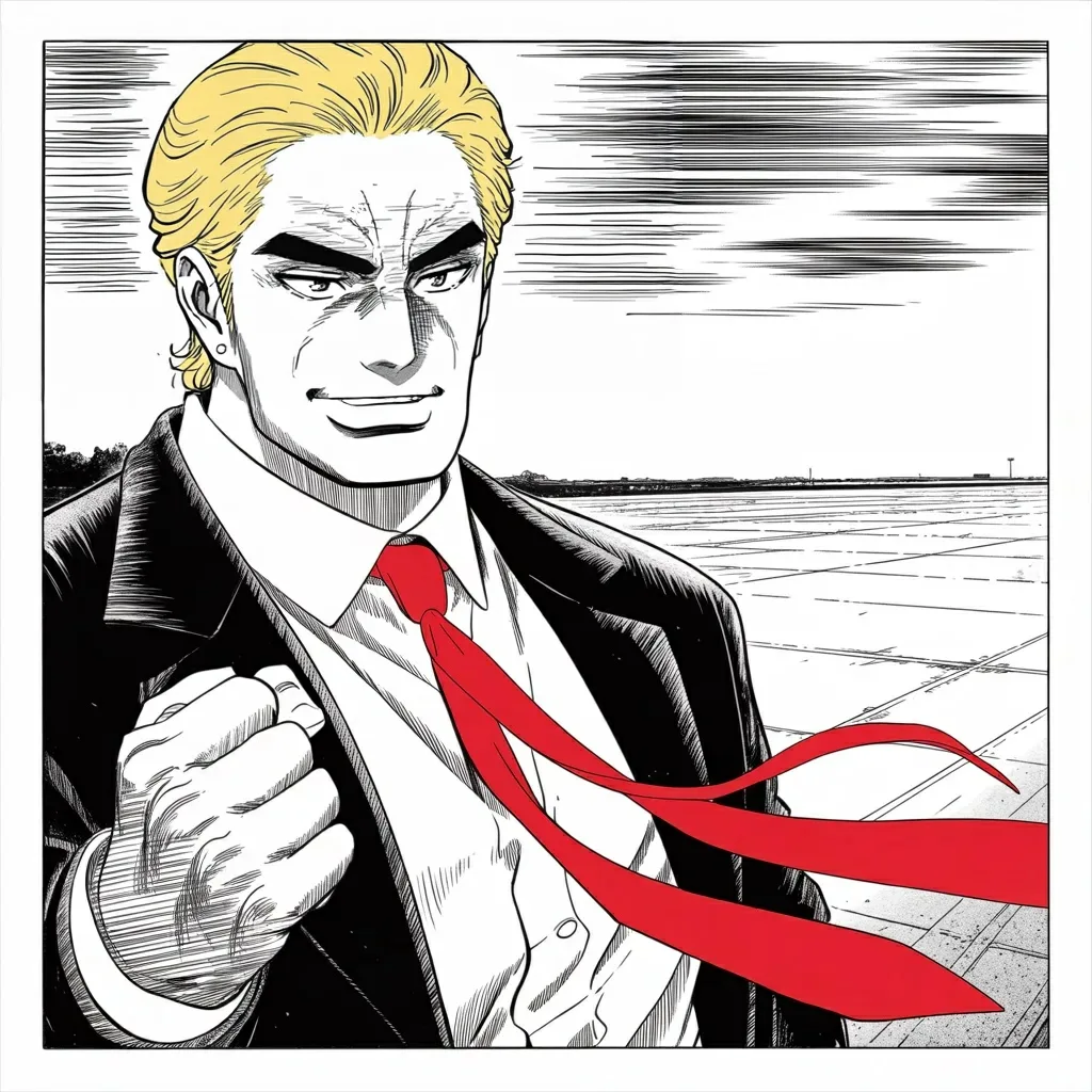 Manga panel 2 of 5, Week 510 “This Judge”: Seven words on a Friday morning, which is the entire case as he intends to argue it in public.