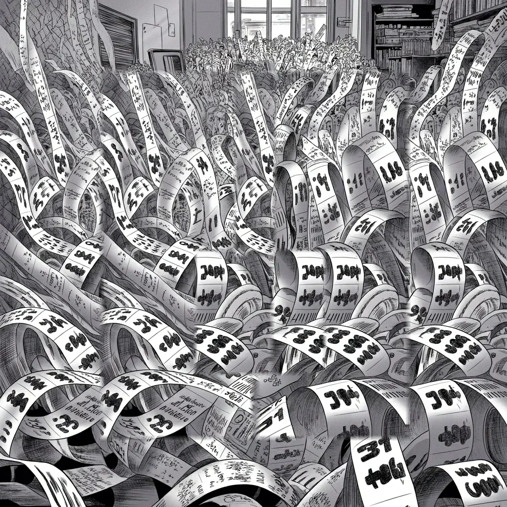Manga panel 3 of 6, Week 513 “The Pause”: Thursday and Friday: six point six trillion dollars leaves the market in two days, the largest two-day loss ever recorded, and the tape does not stop coming.