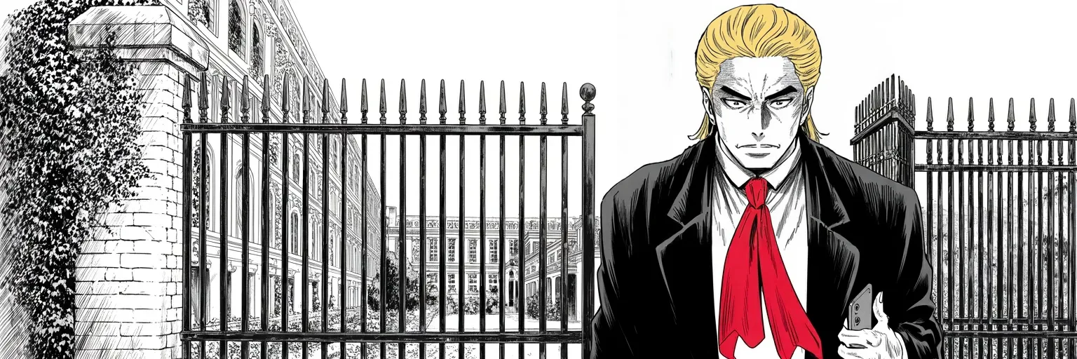 Manga panel 1 of 6, Week 514 “Out Of Control”: The oldest university in the country refuses the list of demands. By mid-morning its tax exemption is a thing being discussed in a post.
