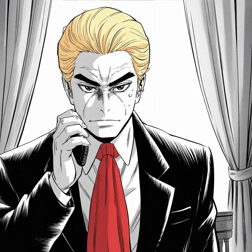Manga panel 2 of 6, Week 516 “One Hundred Days”: The quarter's growth number comes in negative for the first time in three years. By a quarter past nine it belongs to the previous occupant.