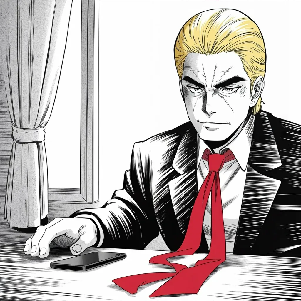 Manga panel 4 of 6, Week 516 “One Hundred Days”: Friday, twelve words before half past seven: the university's tax status is going to be taken away, because it is what they deserve.