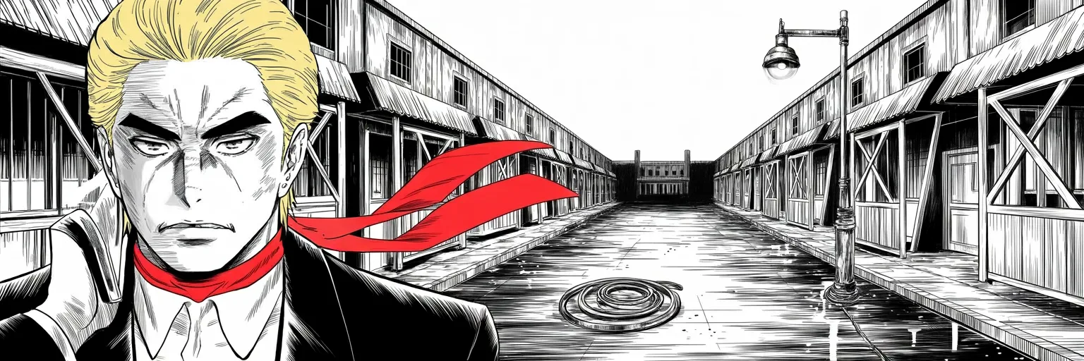 Manga panel 6 of 6, Week 516 “One Hundred Days”: Twenty-three minutes after the prison island, a hundred percent tariff on films made abroad — because a movie, he explains, is messaging and propaganda.
