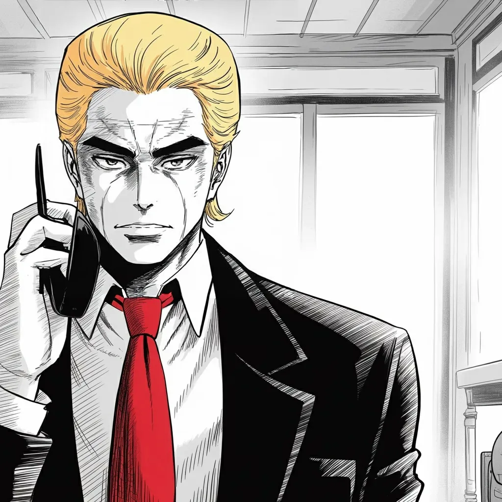 Manga panel 3 of 6, Week 520 “Cold Turkey”: Friday morning he explains what the pause was for: the other side went cold turkey, he saw it and did not like it — for them, not for us.