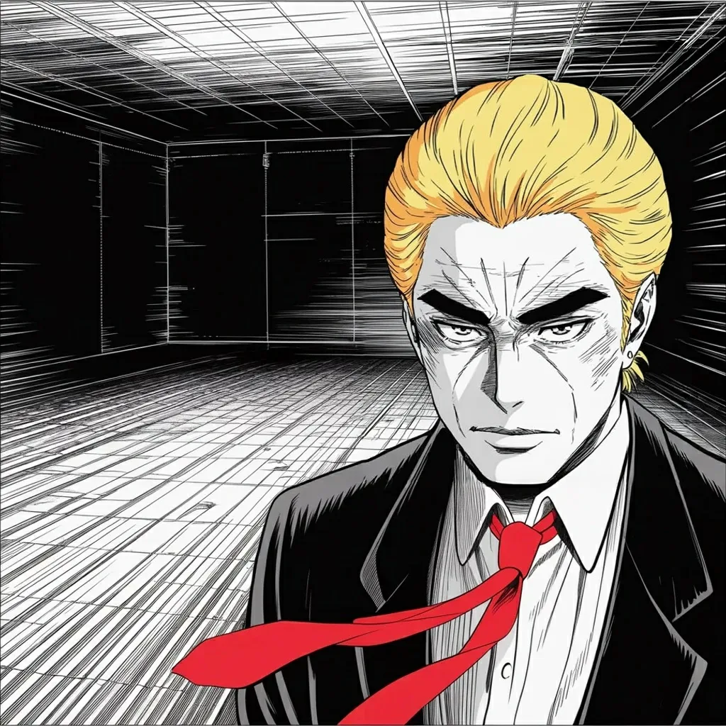 Manga panel 5 of 6, Week 521 “Bring In The Troops”: A quarter past midnight, alone, watching a feed that is out of shot. Five words.