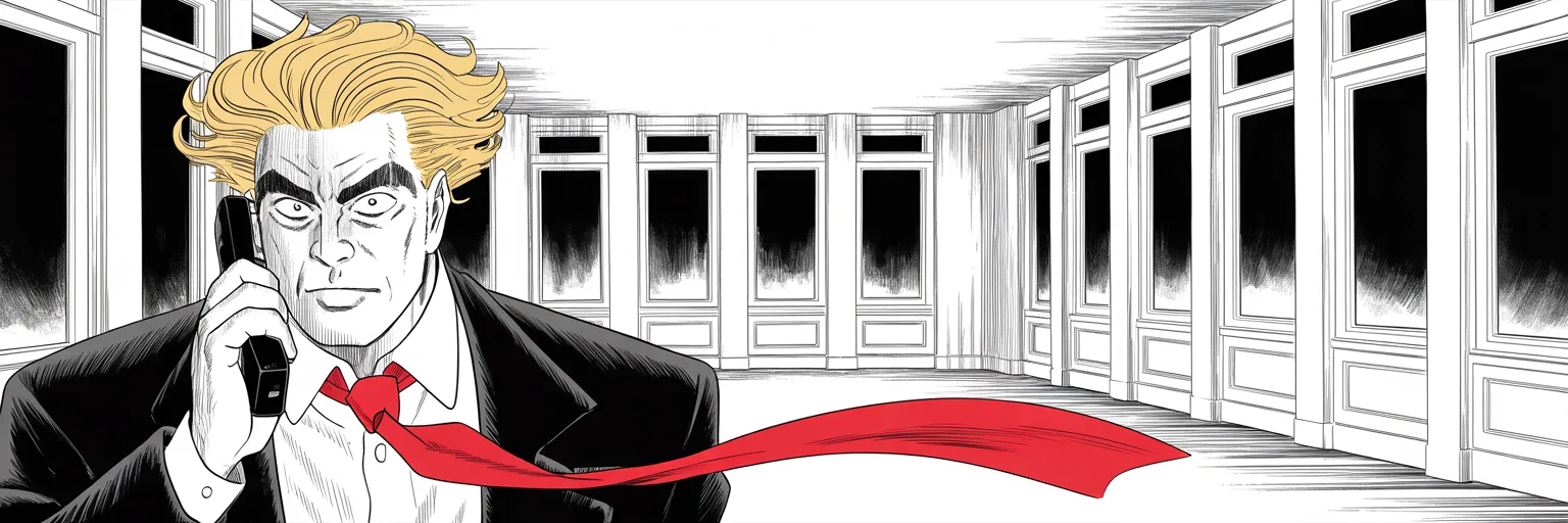 Manga panel 6 of 6, Week 523 “The 12 Day War”: At two minutes past six he ends the war himself, in a post that agrees a ceasefire between two countries still shooting and gives the war its name.