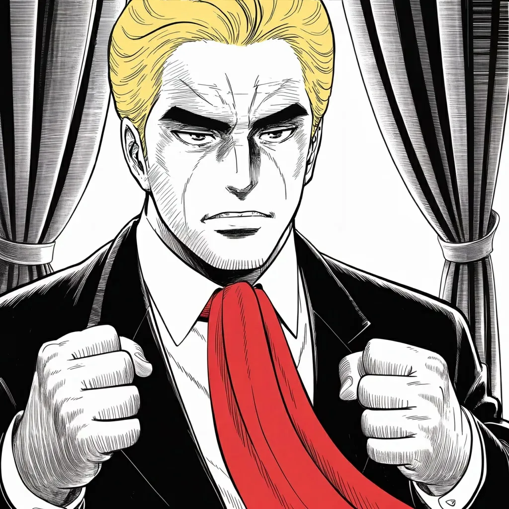 Manga panel 2 of 5, Week 525 “Train Wreck”: Thursday night the House sends it to his desk, and he announces the signing for the next afternoon.