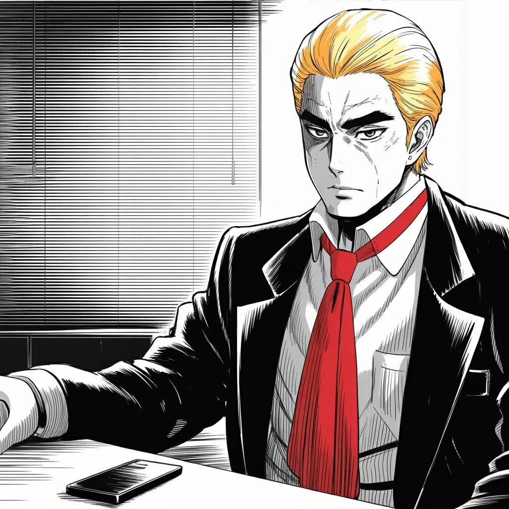 Manga panel 4 of 6, Week 529 “Rigged”: An hour later he answers a threat from Moscow by ordering two nuclear submarines into position, in a post.