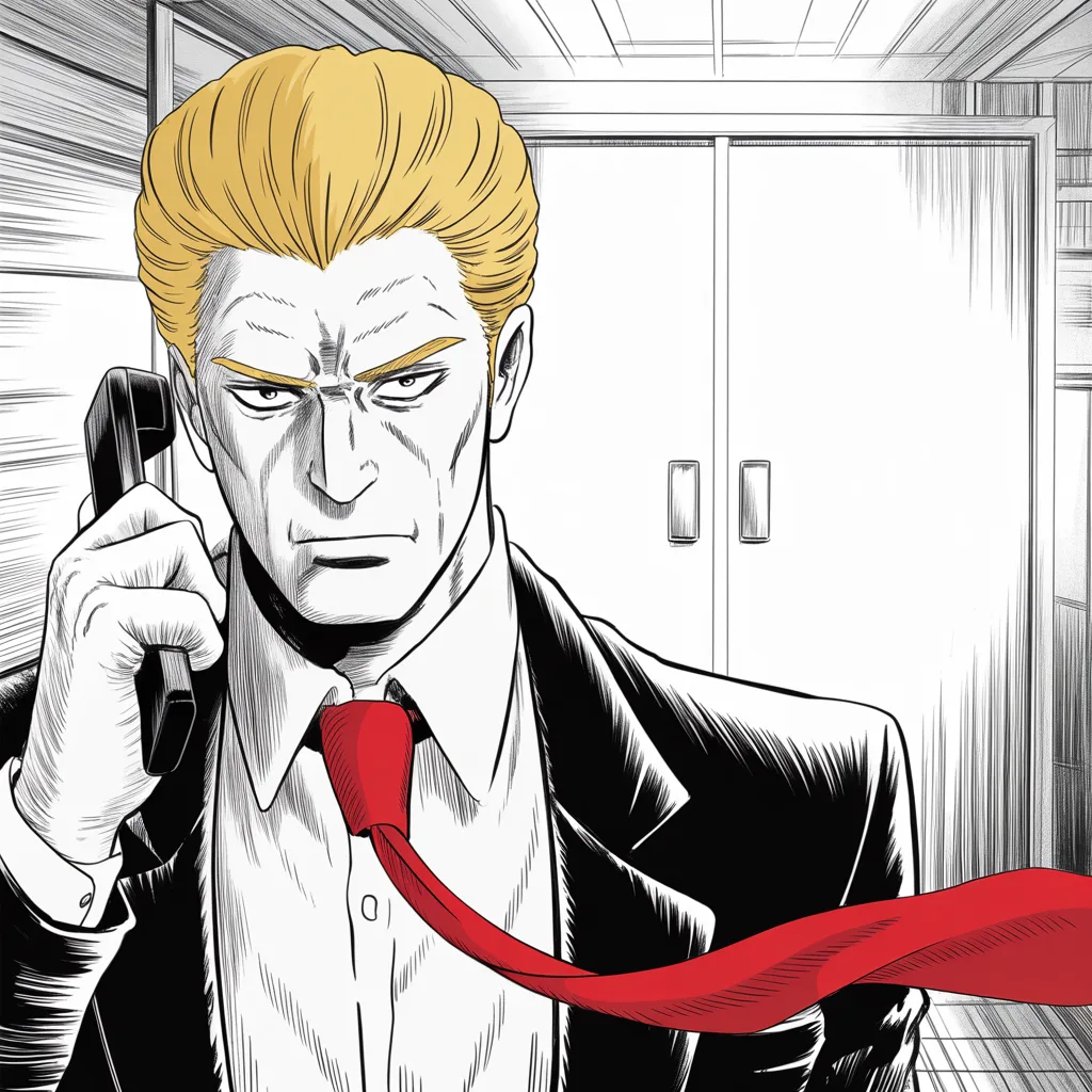 Manga panel 5 of 6, Week 529 “Rigged”: The jobs number comes in far below expectation with the two months before it revised away, and he fires the woman who published it.