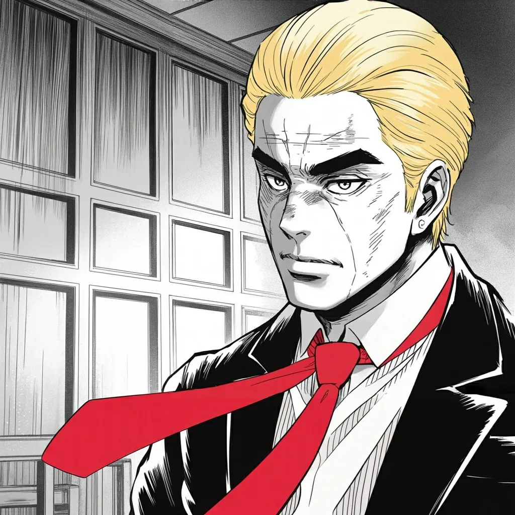 Manga panel 4 of 6, Week 532 “The Scam Of The Century”: The appellate court throws out the half-billion-dollar judgment the state attorney general won against him, and he answers in two words.