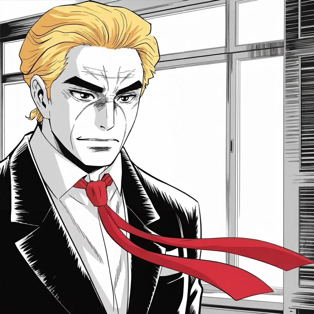 Manga panel 3 of 6, Week 534 “Kinetic Strike”: He tells the other side to give back all twenty hostages, not two or five or seven, and says it will end.
