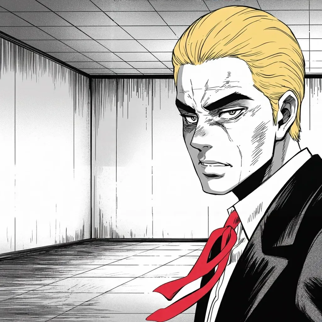 Manga panel 4 of 5, Week 536 “Antifa”: He tells a country on the other side of the world to give back the airbase his own built, or bad things will happen.