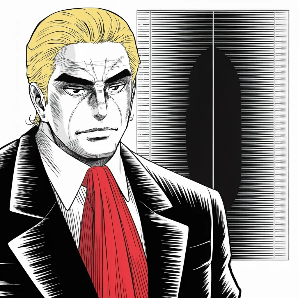 Manga panel 4 of 6, Week 539 “The First Phase”: Two days later a hostile letter goes out from the other side of the world, and the answer is a hundred per cent on everything.