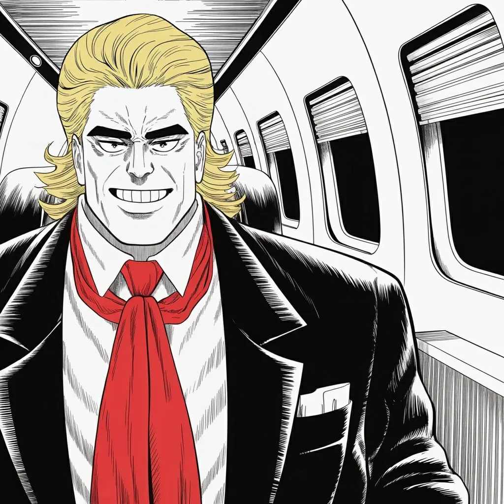 Manga panel 4 of 5, Week 541 “The Fraudulent Advertisement”: Sunday night he leaves one country having signed a treaty between two others, and calls it millions of lives saved.