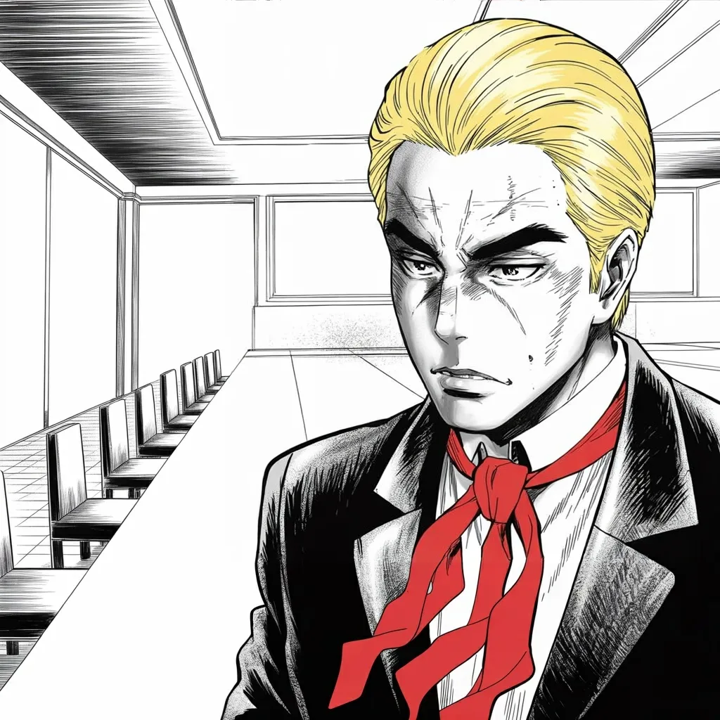 Manga panel 3 of 5, Week 542 “The G2”: Thursday morning the meeting is done and called truly great, with enormous respect between the two countries.