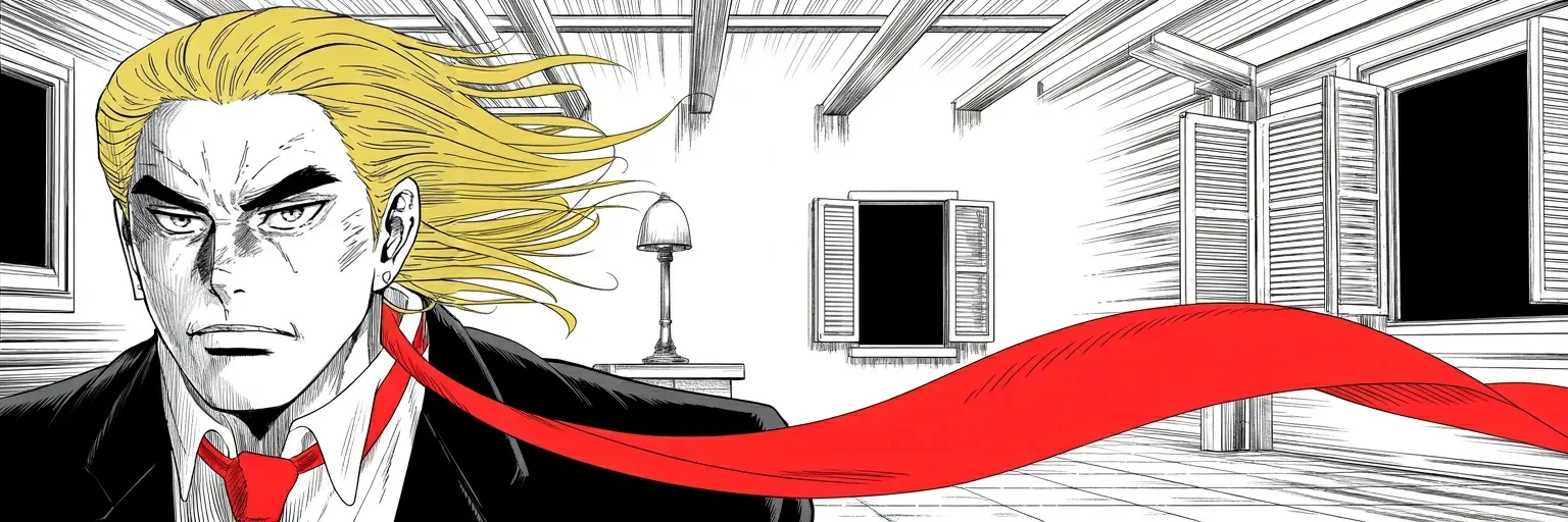 Manga panel 6 of 6, Week 545 “Seditious Behavior”: Monday before dawn, quietly, he wonders whether peace is actually being made, and tells nobody to believe it until they see it.
