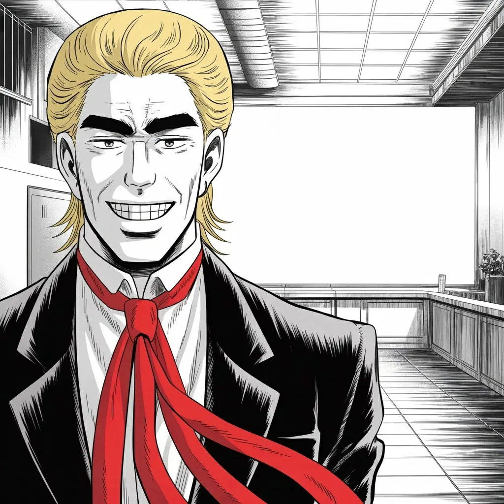 Manga panel 2 of 6, Week 548 “Not In Custody”: Wednesday a card is announced: a direct path to citizenship for anyone qualified, vetted and able to pay.