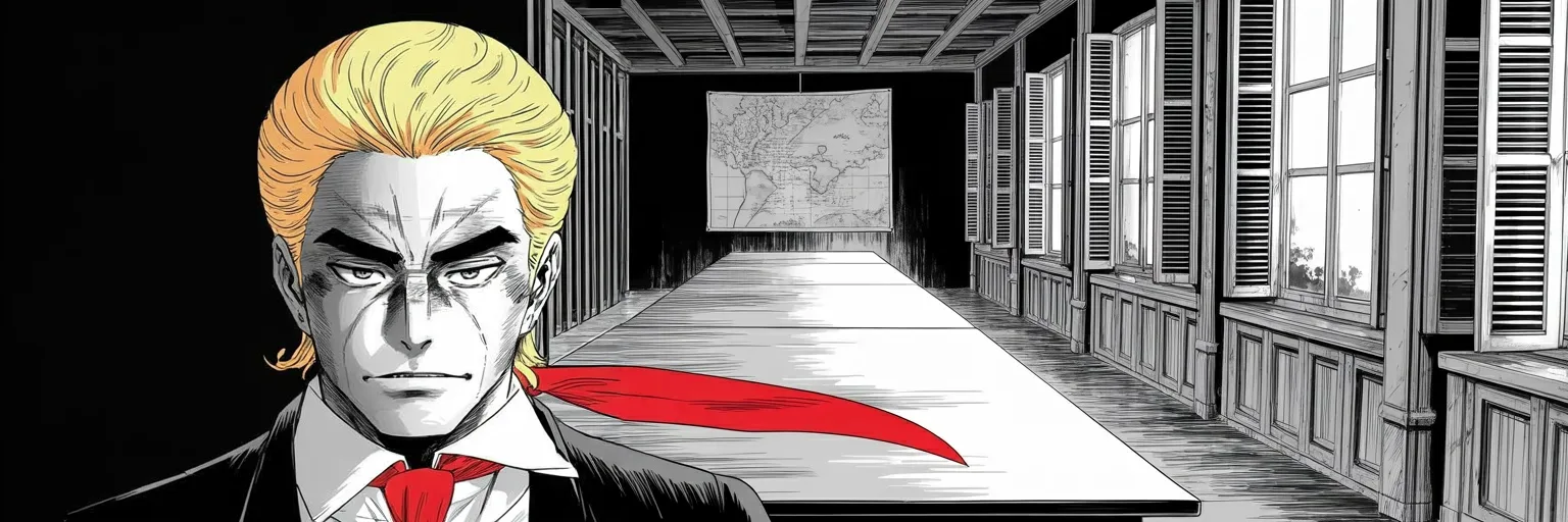 Manga panel 5 of 5, Week 549 “Address to the Nation”: Sunday night a governor is made special envoy to an island, on the grounds that the island is essential.