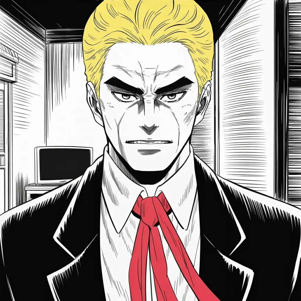 Manga panel 2 of 6, Week 553 “Help Is On Its Way”: Thursday at dawn a broadcast reports a protester will not be executed after all. He says it is good news and hopes it continues.