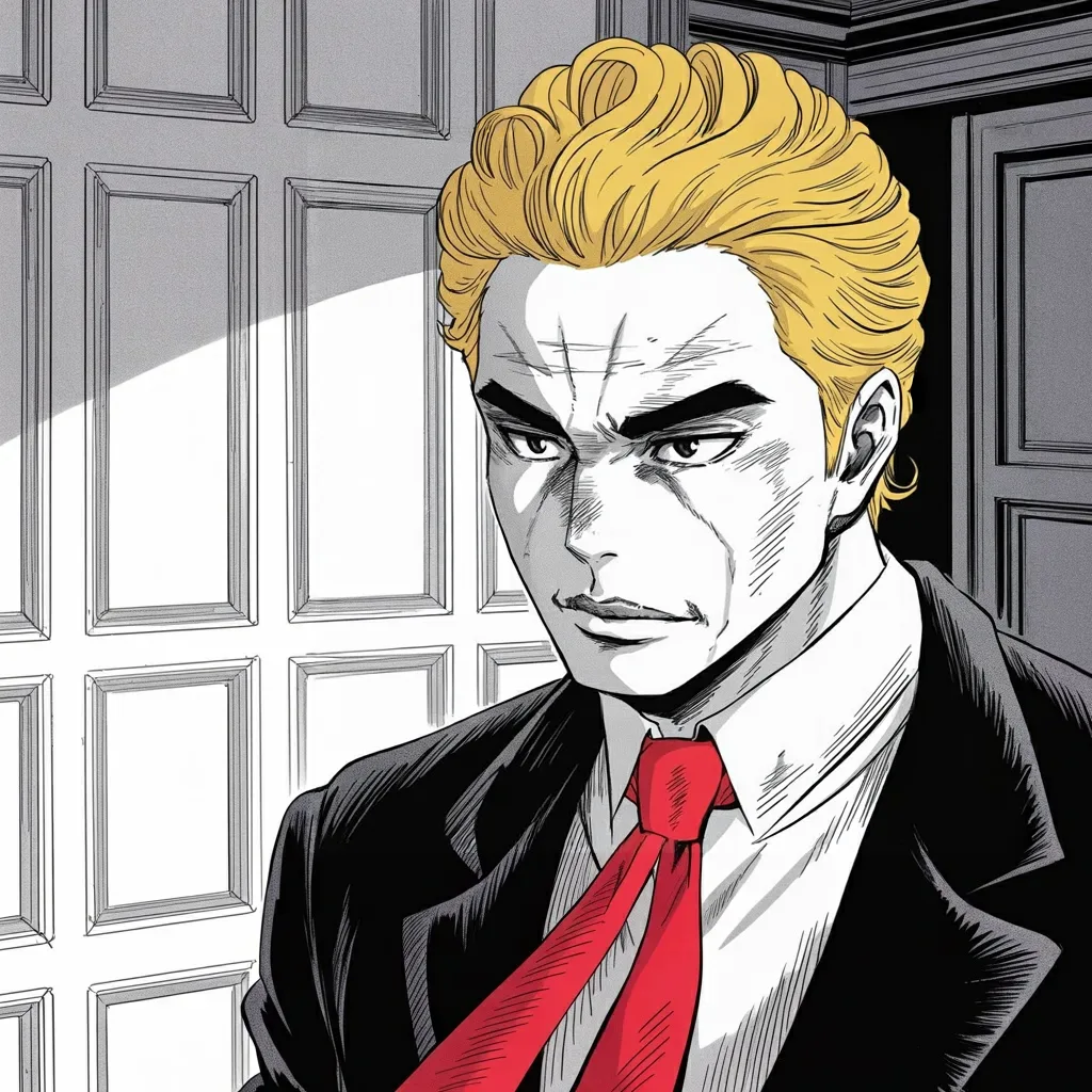 Manga panel 3 of 6, Week 553 “Help Is On Its Way”: Two hours later the same instrument turns inward: stop the agitators, or he institutes the Insurrection Act.