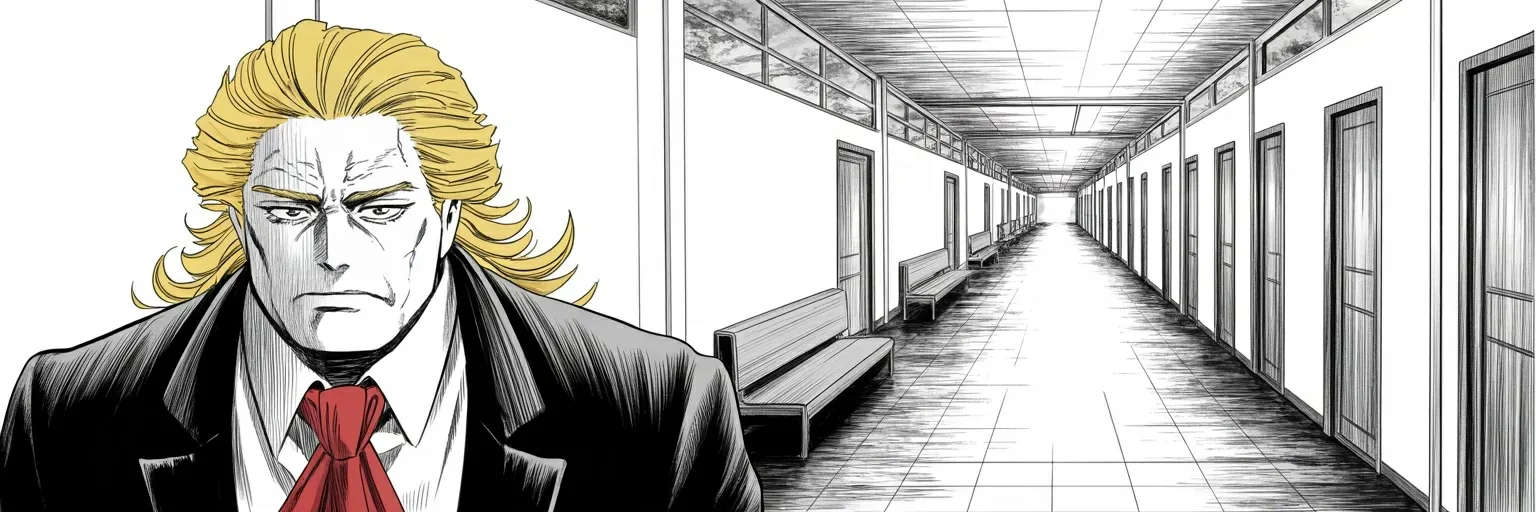 Manga panel 6 of 6, Week 553 “Help Is On Its Way”: Friday he returns to the state: the governor and the mayor have totally lost control, and are being rendered useless.