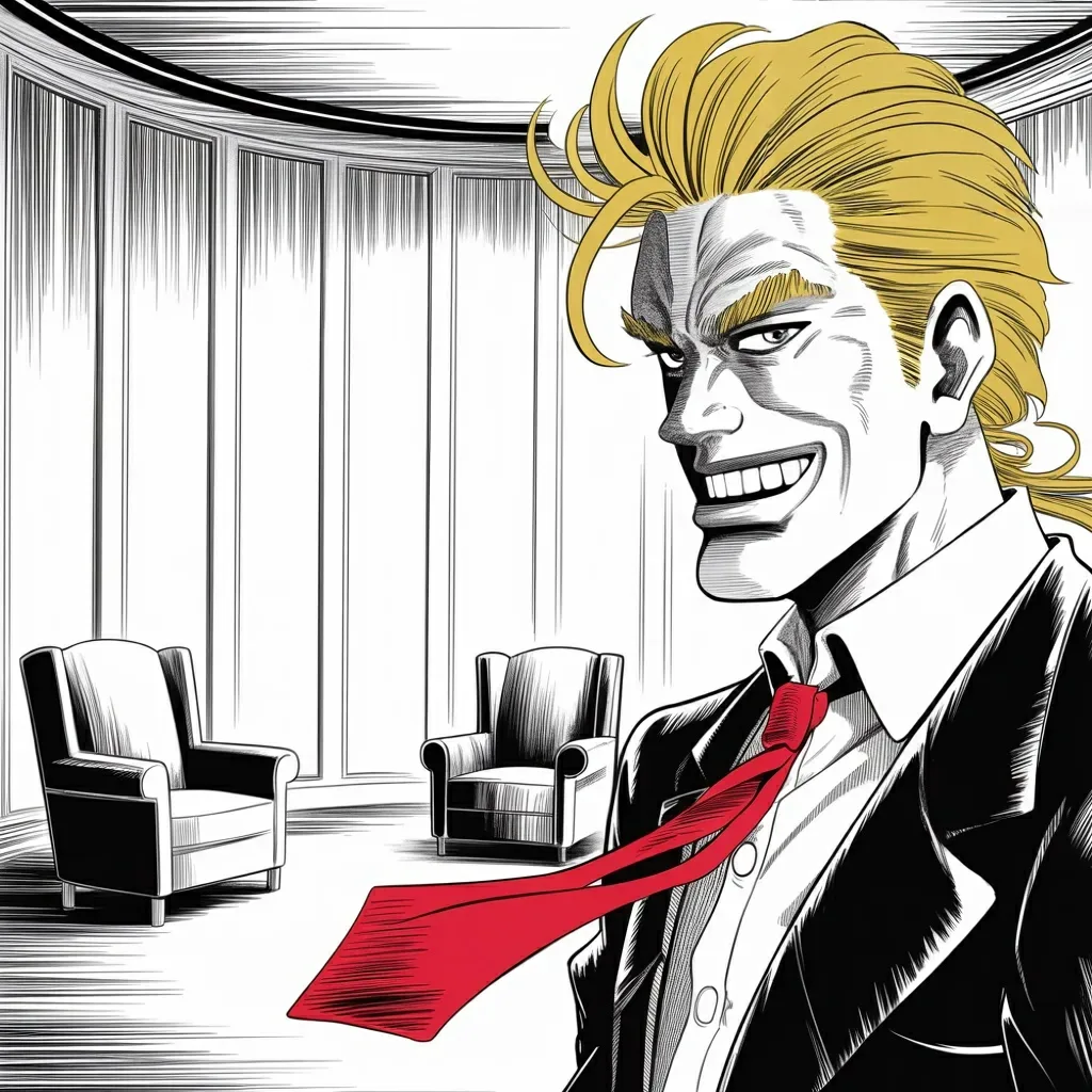 Manga panel 4 of 5, Week 557 “Voter I.D.”: Saturday a television host who asked for dinner is written up at length: nervous, no confidence, a drink within seconds.