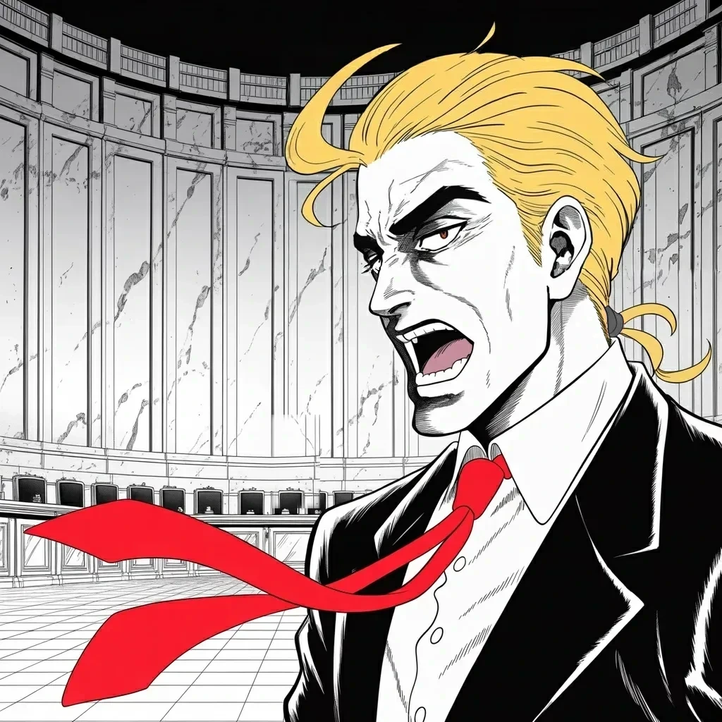 Manga panel 3 of 6, Week 563 “Big Day In Iran”: That same morning, three words standing entirely on their own, with nothing before or after them.
