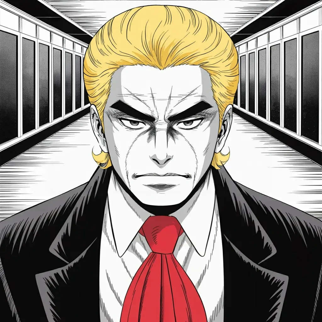 Manga panel 3 of 6, Week 565 “The Blockade”: Thursday the oil is not moving the way the agreement says it should, and he says so in one sentence.