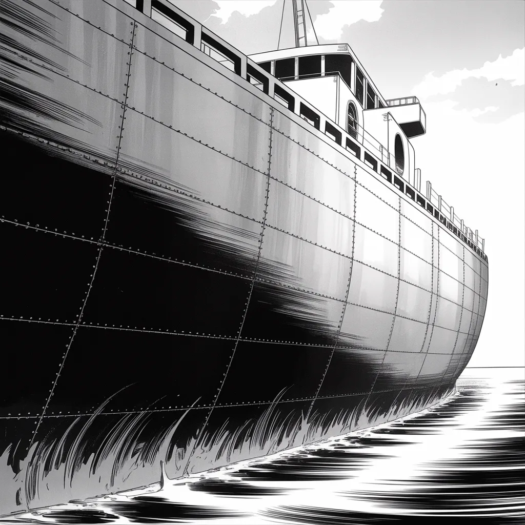 Manga panel 5 of 6, Week 565 “The Blockade”: Saturday the empty tankers turn for American ports, the largest hulls in the world running light across the sea.